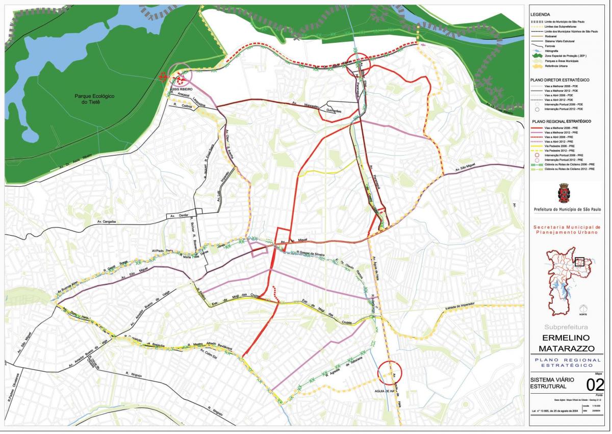 نقشہ کے Ermelino Matarazzo ساؤ پالو - سڑکوں
