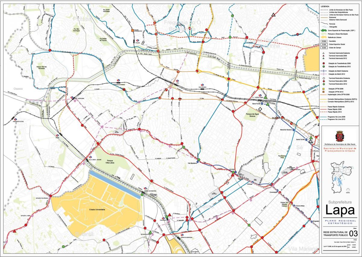 نقشہ کے Lapa ساؤ پالو - پبلک ٹرانسپورٹ