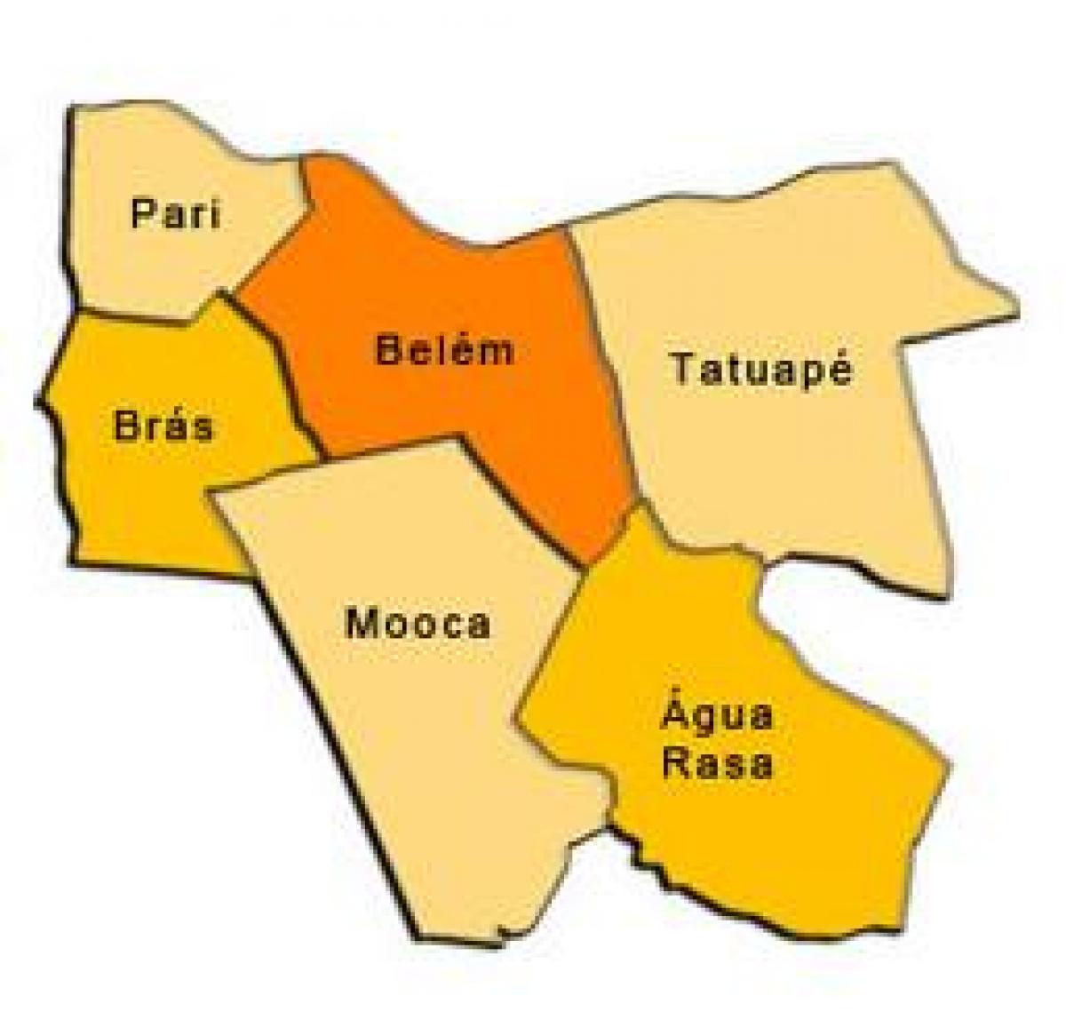 نقشہ کے Mooca ذیلی صوبے