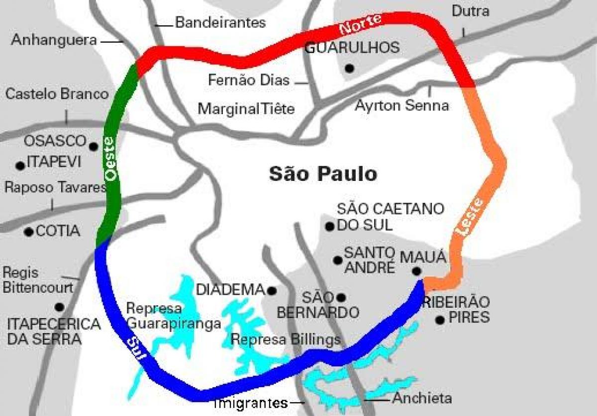 نقشہ کے Mário Covas ہائی وے - ایس پی 21