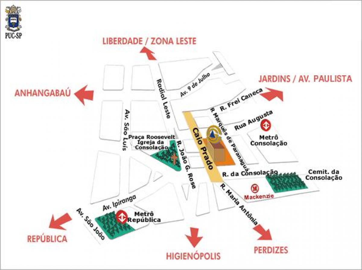 نقشہ کے Pontifical کیتھولک یونیورسٹی کی ساؤ پالو