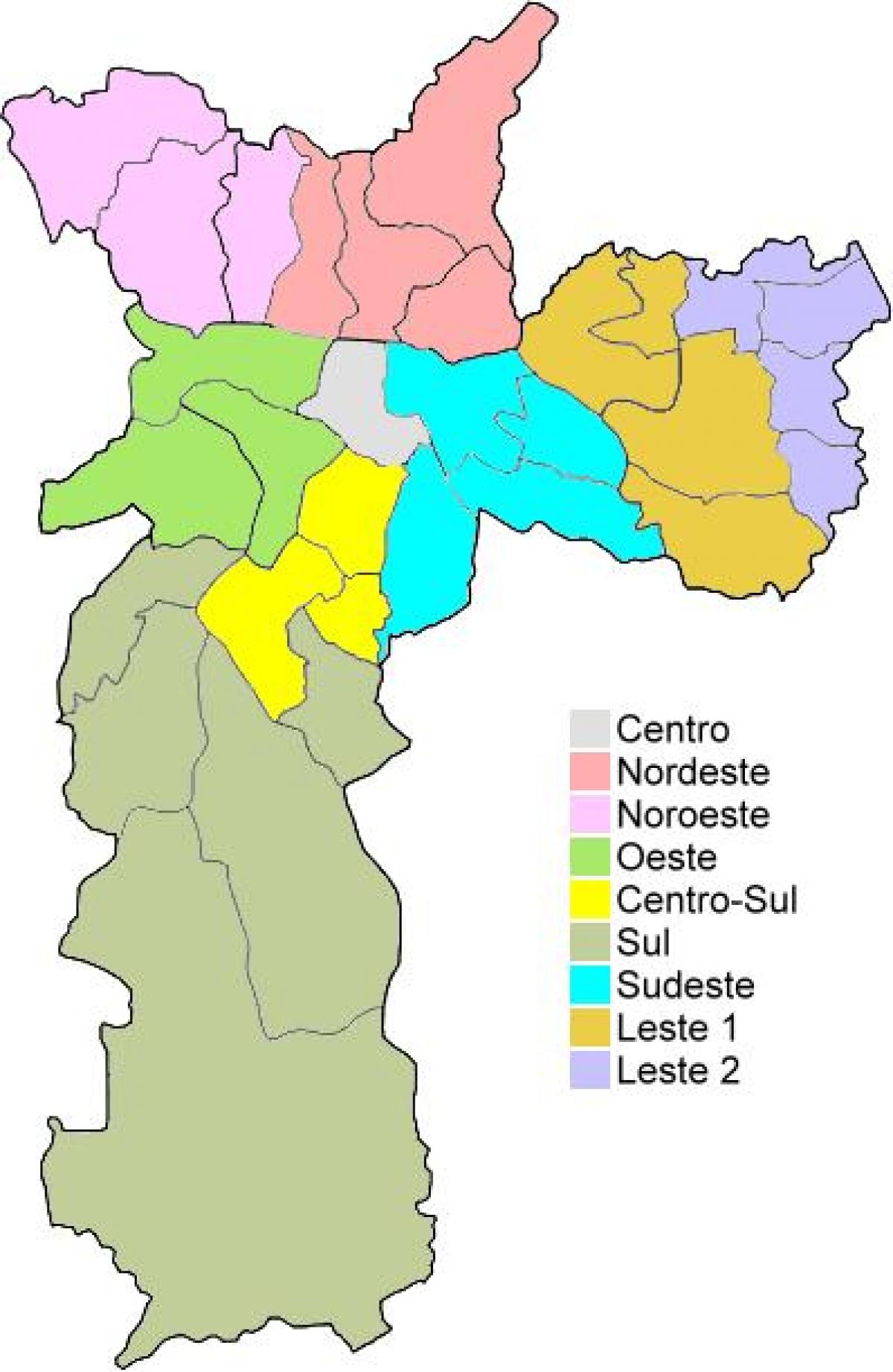 نقشہ کے انتظامی علاقوں میں ساؤ پالو