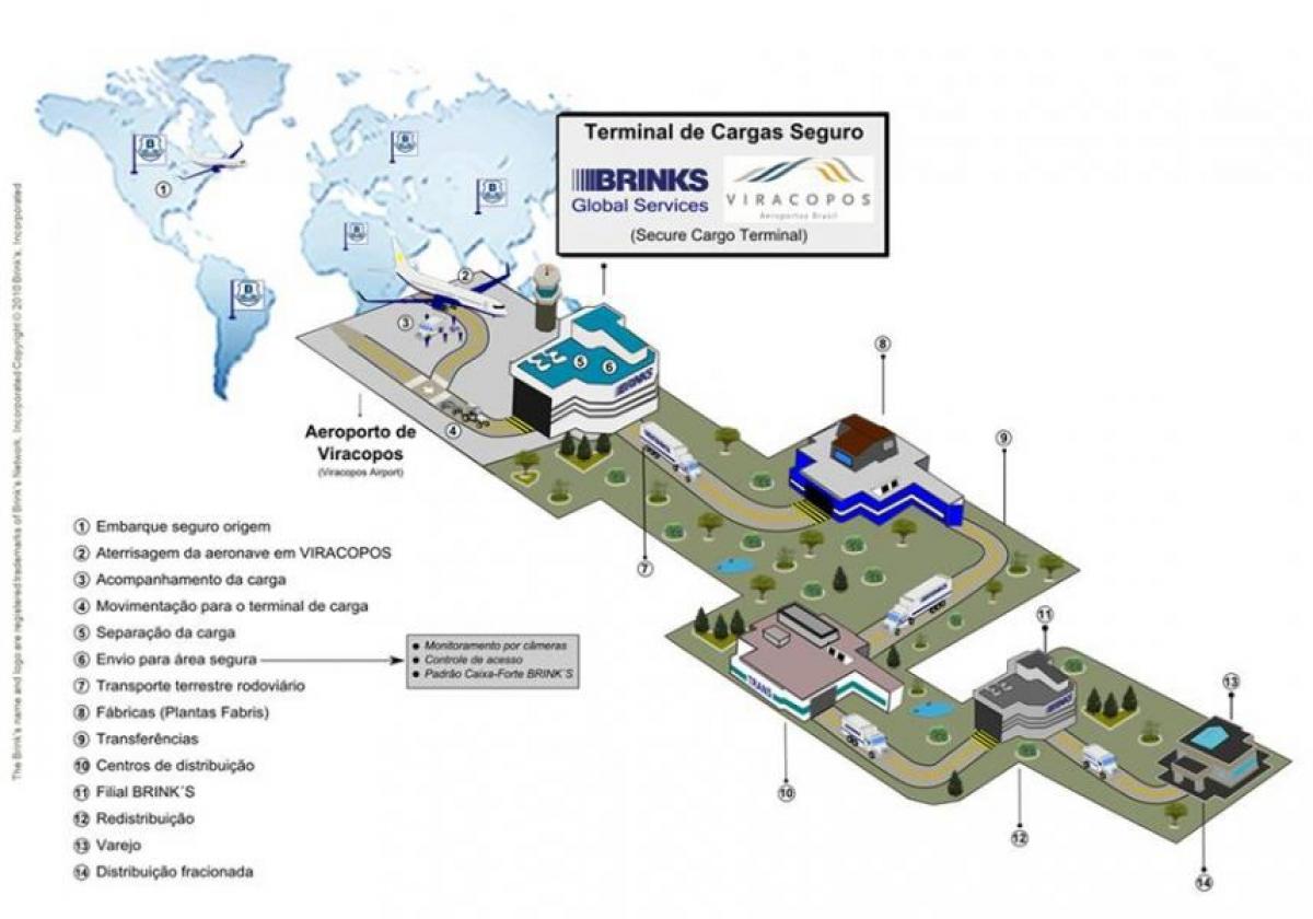 نقشہ کے بین الاقوامی ہوائی اڈے Viracopos ٹرمینل ہائی سیکورٹی