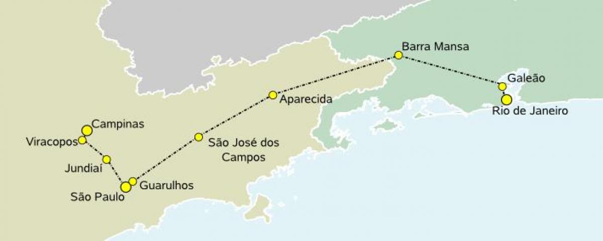 نقشہ کی تیز رفتار ٹرین ساؤ پالو