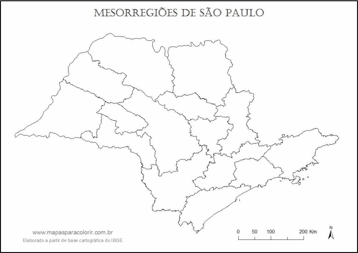 نقشہ کی ساؤ پالو - کنواری علاقوں