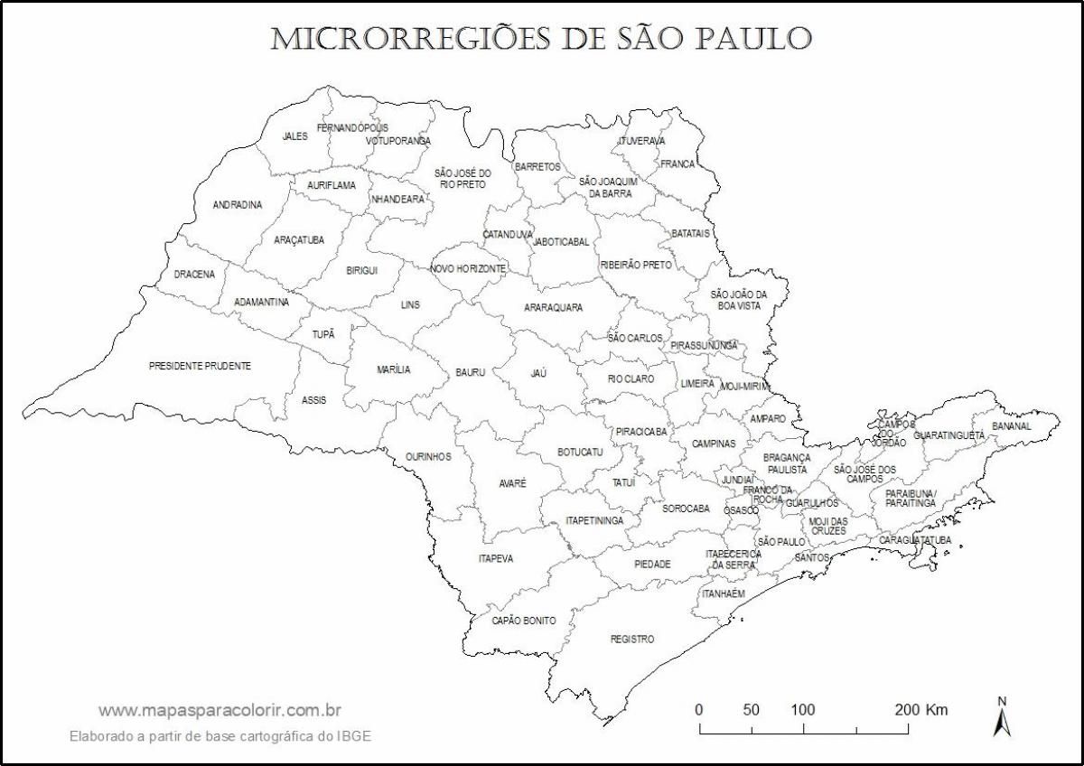 نقشہ کی ساؤ پالو - کنواری مائیکرو علاقوں