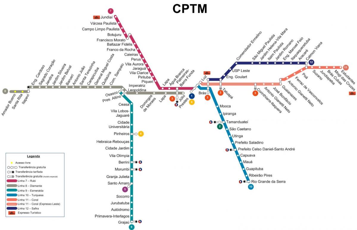 نقشہ کی ساؤ پالو CPTM