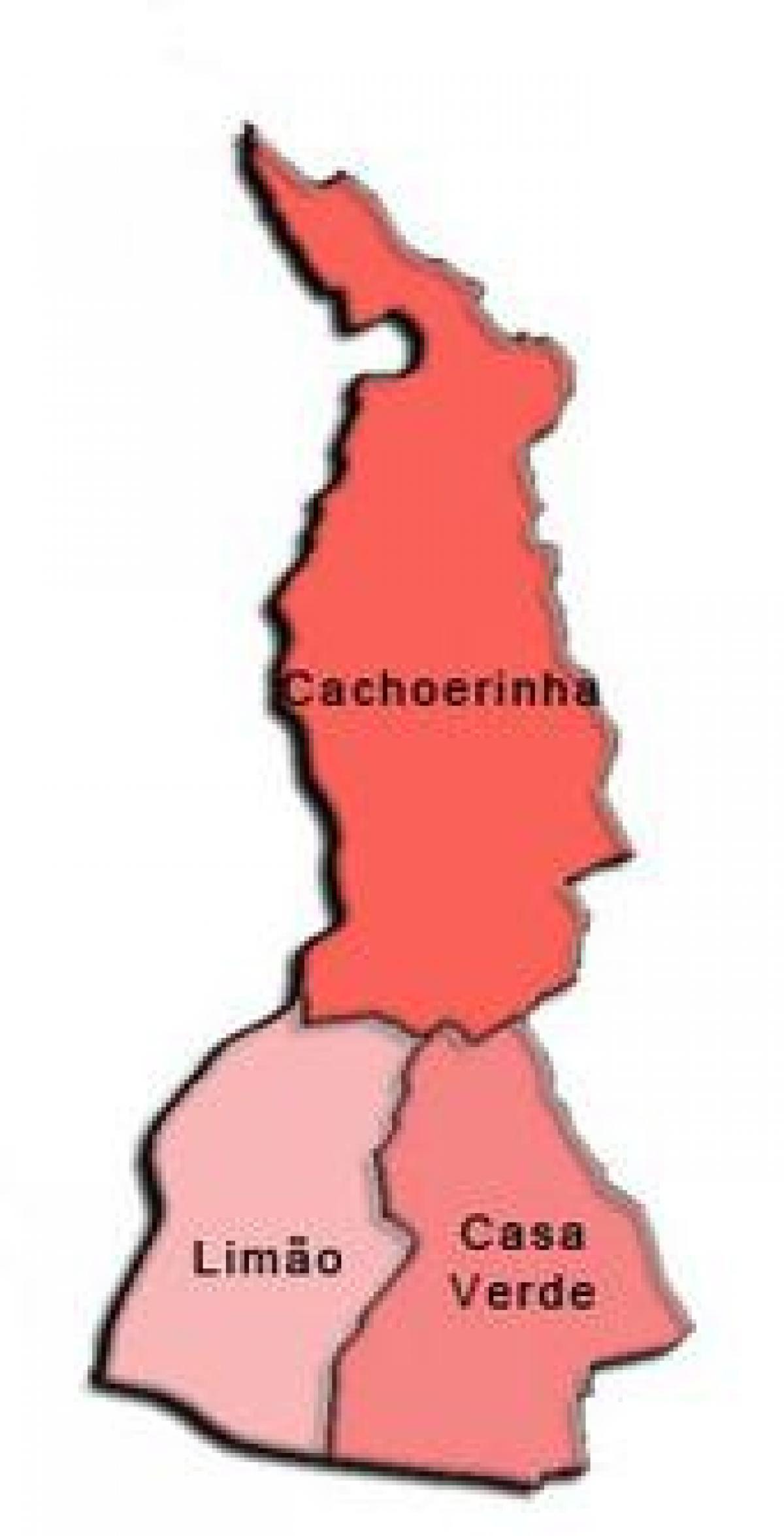 نقشہ کے کاسا وردے ذیلی صوبے