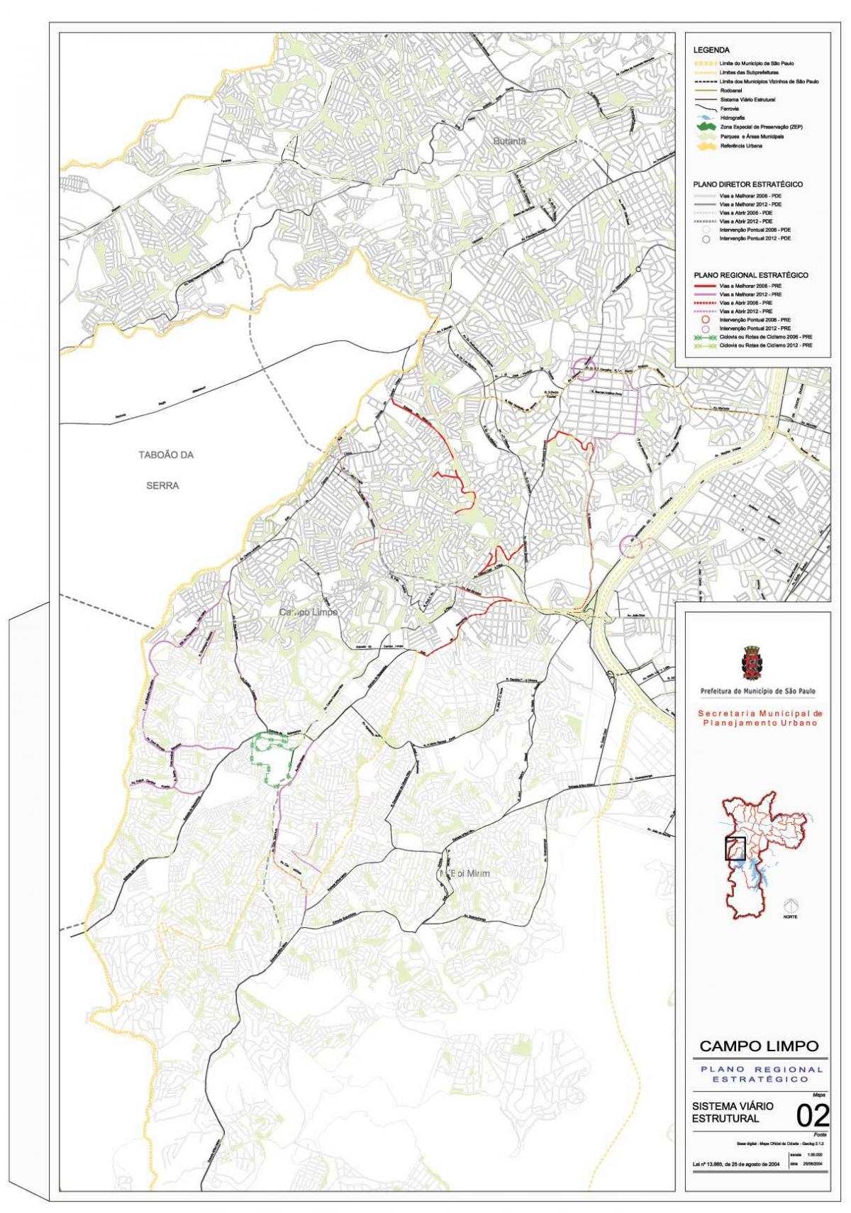 نقشہ کے کیمپو Limpo ساؤ پالو - سڑکوں
