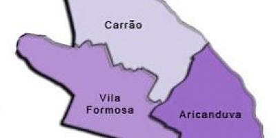 نقشہ کے Aricanduva-ولا فارموسا ذیلی صوبے