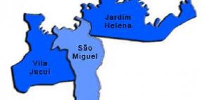 کا نقشہ ساؤ Miguel Paulista ذیلی صوبے