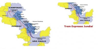 نقشہ کی ساؤ پالو Expresso Bandeirantes
