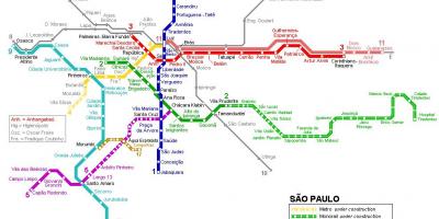 نقشہ کی ساؤ پالو مونو ریل