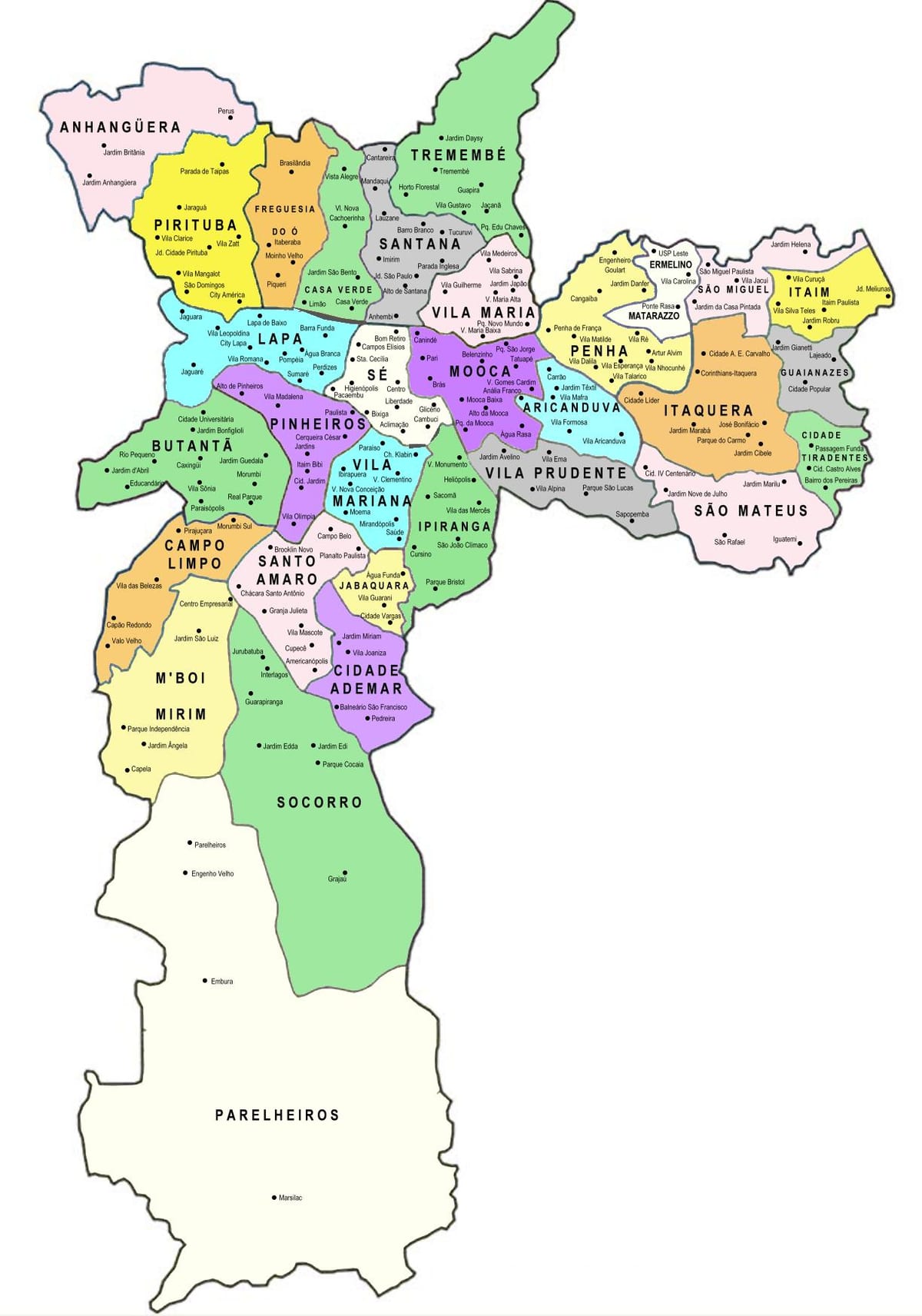 نقشہ کے ذیلی صوبوں ساؤ پالو
