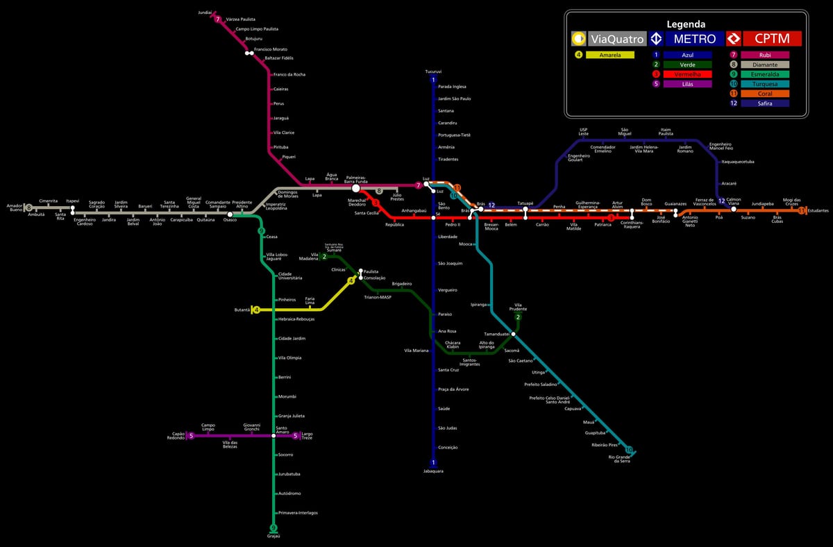 نقشہ کی ساؤ پالو CPTM میٹرو