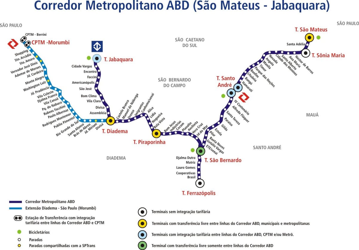 نقشہ کے corredor metropolitano عبد
