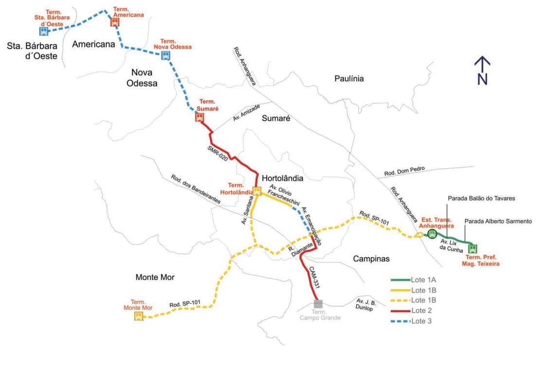 نقشہ کے corredor metropolitano Noroeste