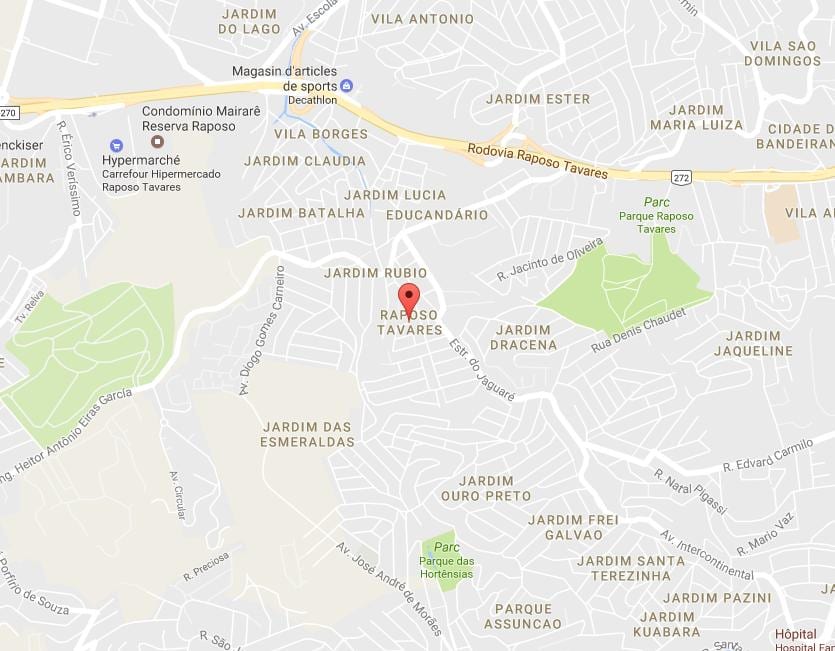 نقشہ کے Raposo Tavares ساؤ پالو