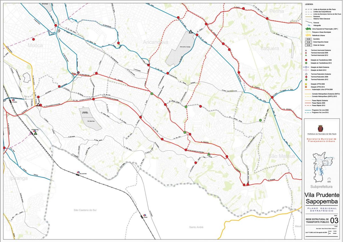 نقشہ کے Sapopembra ساؤ پالو - پبلک ٹرانسپورٹ