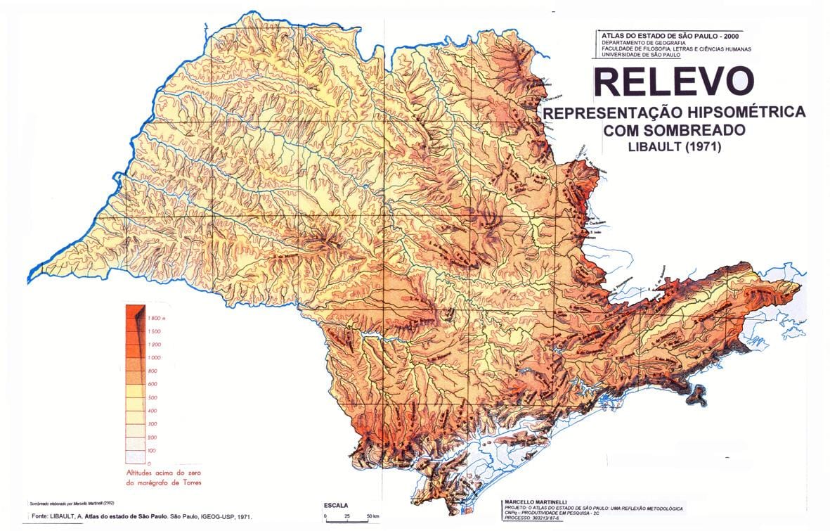 نقشہ کے topographic ساؤ پالو