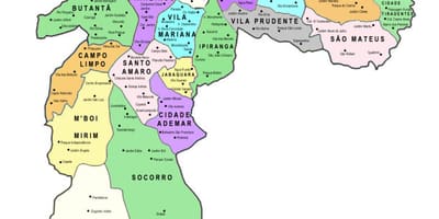 نقشہ کے ذیلی صوبوں ساؤ پالو