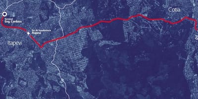 نقشہ کے corredor BRT metropolitano Itapevi-Cotia