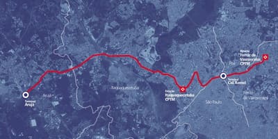 نقشہ کے corredor BRT metropolitano Perimetral آلٹو Tietê