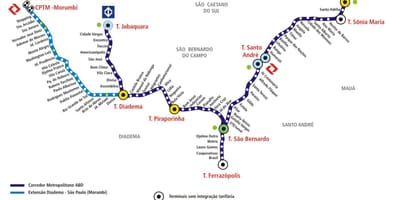 نقشہ کے corredor metropolitano عبد